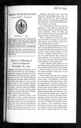 Sierra Club Bulletin 1942 Vol 27 No 6 December thumbnail